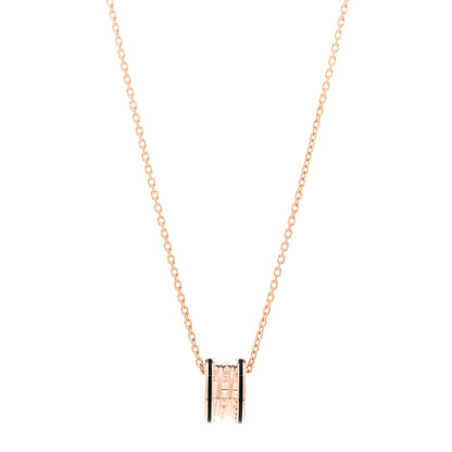 Bulgari 18K Rose Gold Black Ceramic B.Zero1 Rock Pendant Necklace 1 of 6
