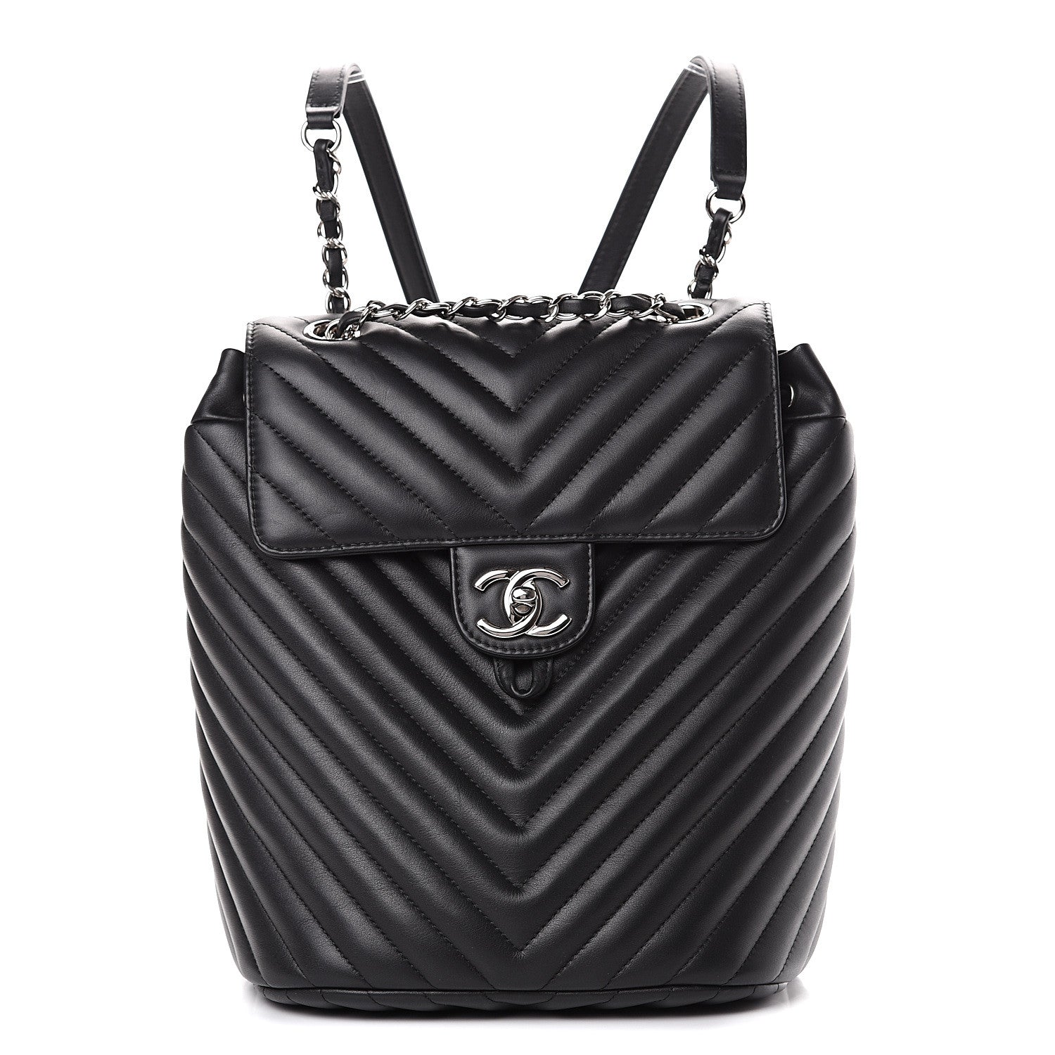 Chanel Lambskin Chevron Quilted Small Urban Spirit Backpack Black 1 of 9