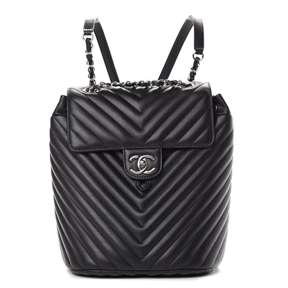 Chanel Lambskin Chevron Quilted Small Urban Spirit Backpack Black 1 of 9