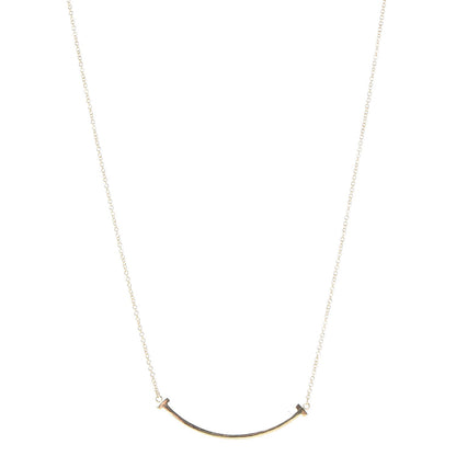 Tiffany 18K Yellow Gold Small T Smile Pendant Necklace 1 of 7