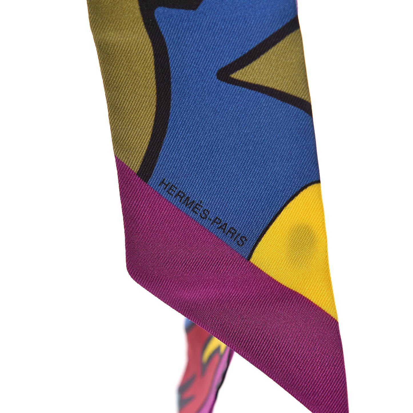 Silk Graff Graffiti Twilly Fuchsia Kaki Jaune