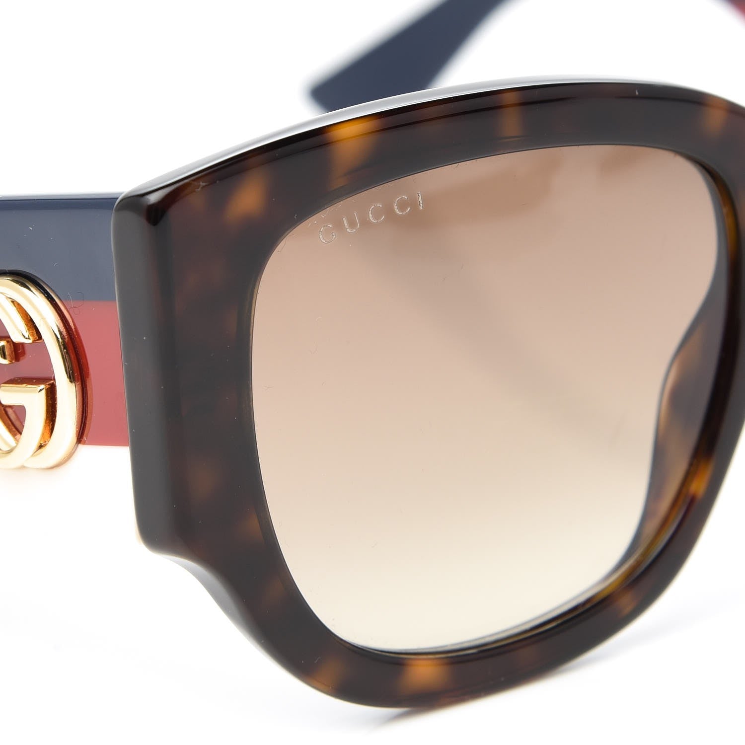 Gucci Acetate Web Oversized Frame Rectangle Sunglasses GG0276S Tortoiseshell 8 of 9