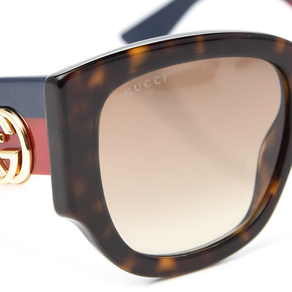 Gucci Acetate Web Oversized Frame Rectangle Sunglasses GG0276S Tortoiseshell 8 of 9