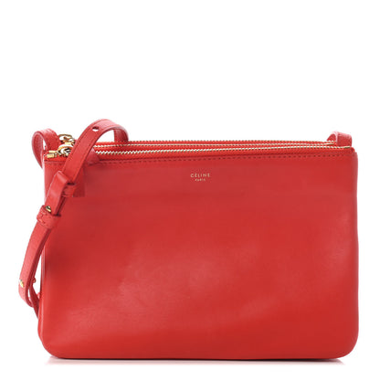 Celine Lambskin Small Trio Crossbody Bag Red 1 of 8