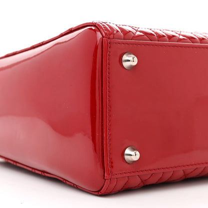Christian Dior Patent Cannage Large Lady Dior Red 9 of 15