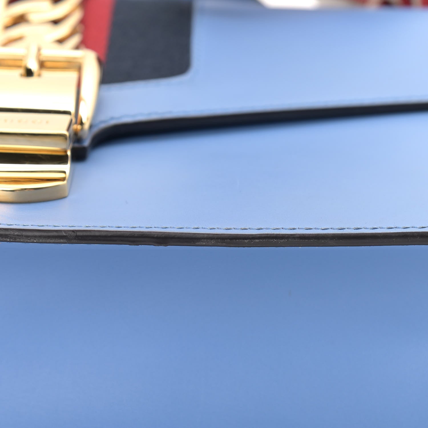 Gucci Calfskin Small Sylvie Shoulder Bag Clear Sky Blue 13 of 13