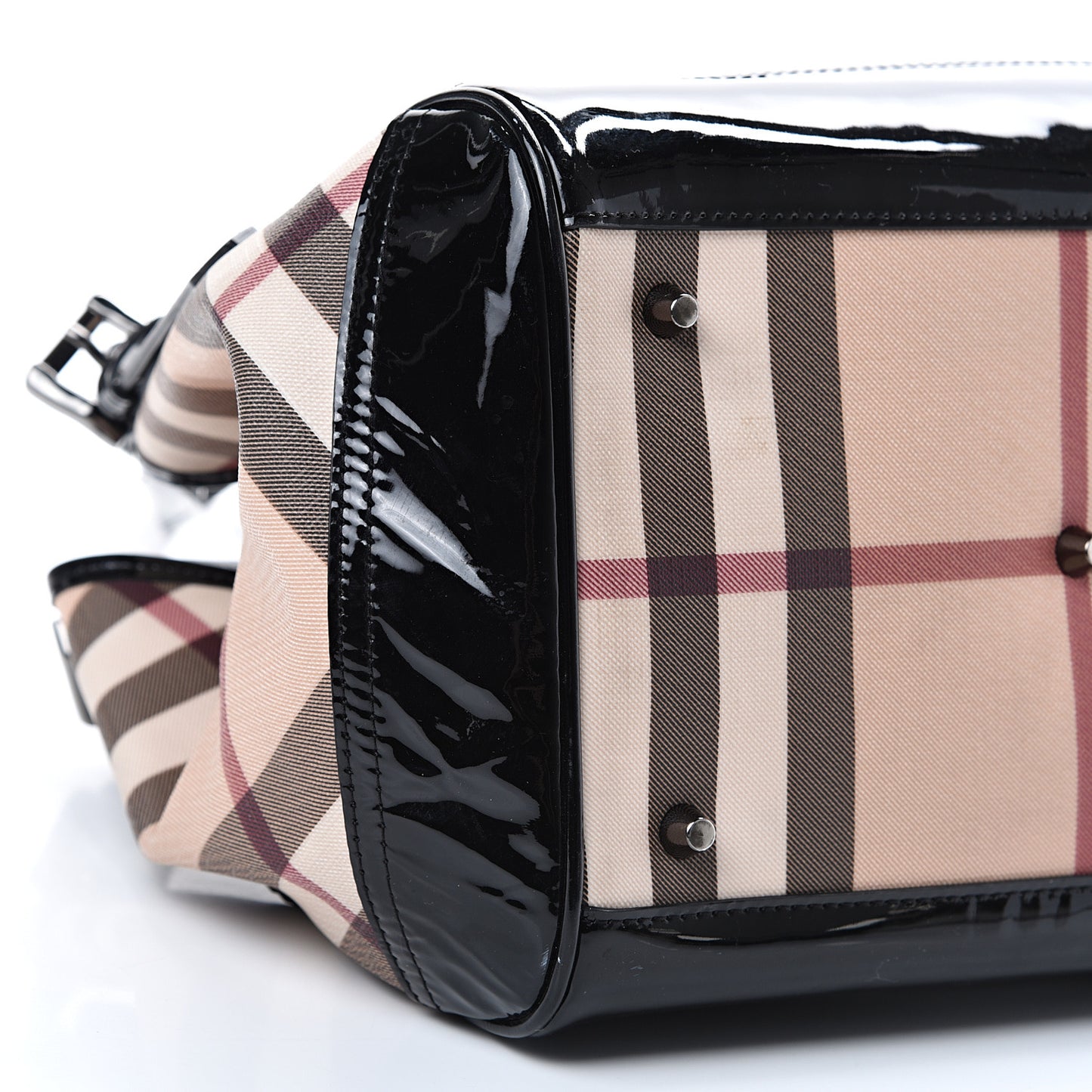 Patent Nova Check Small Tote Black