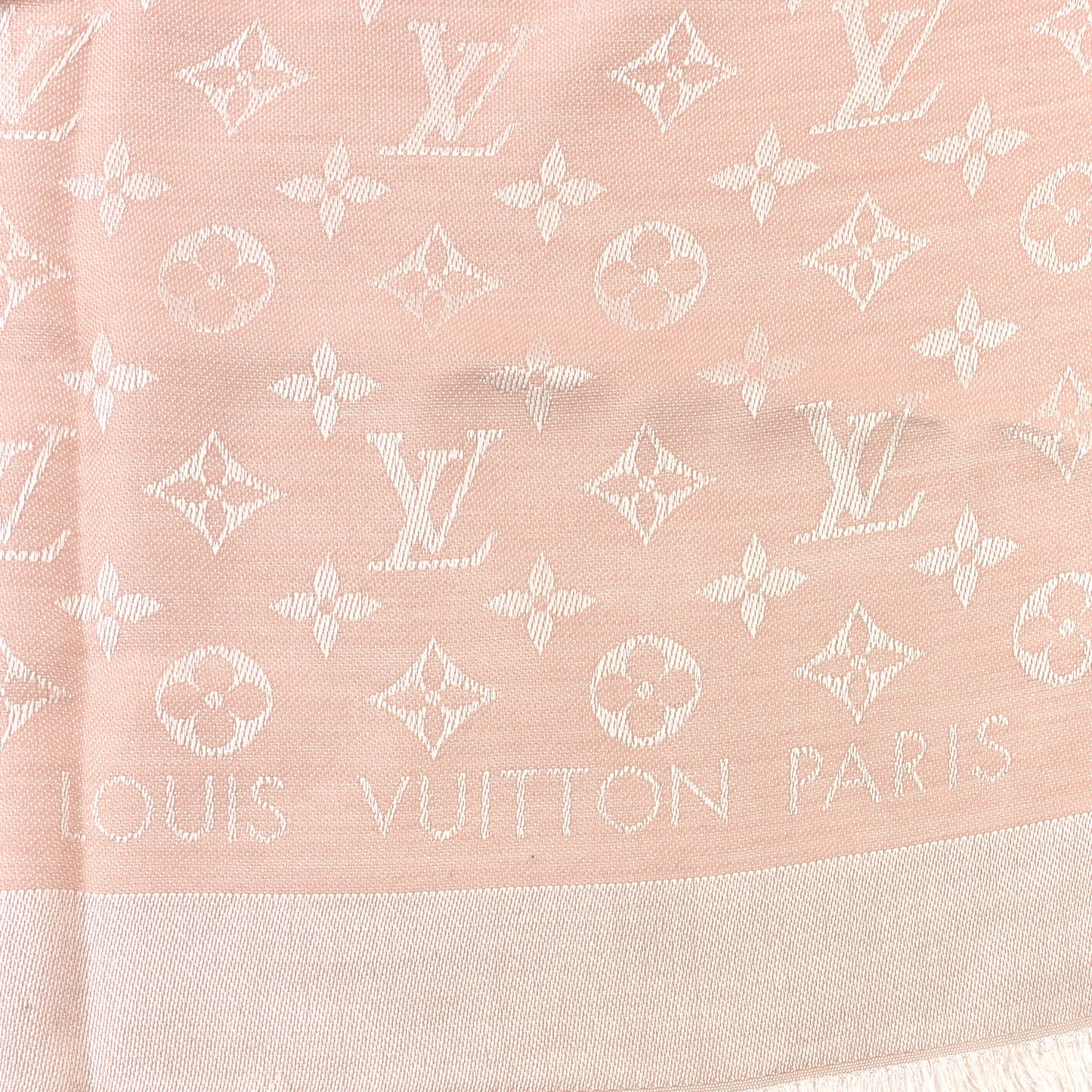 Silk Wool Monogram Denim Shawl Rose
