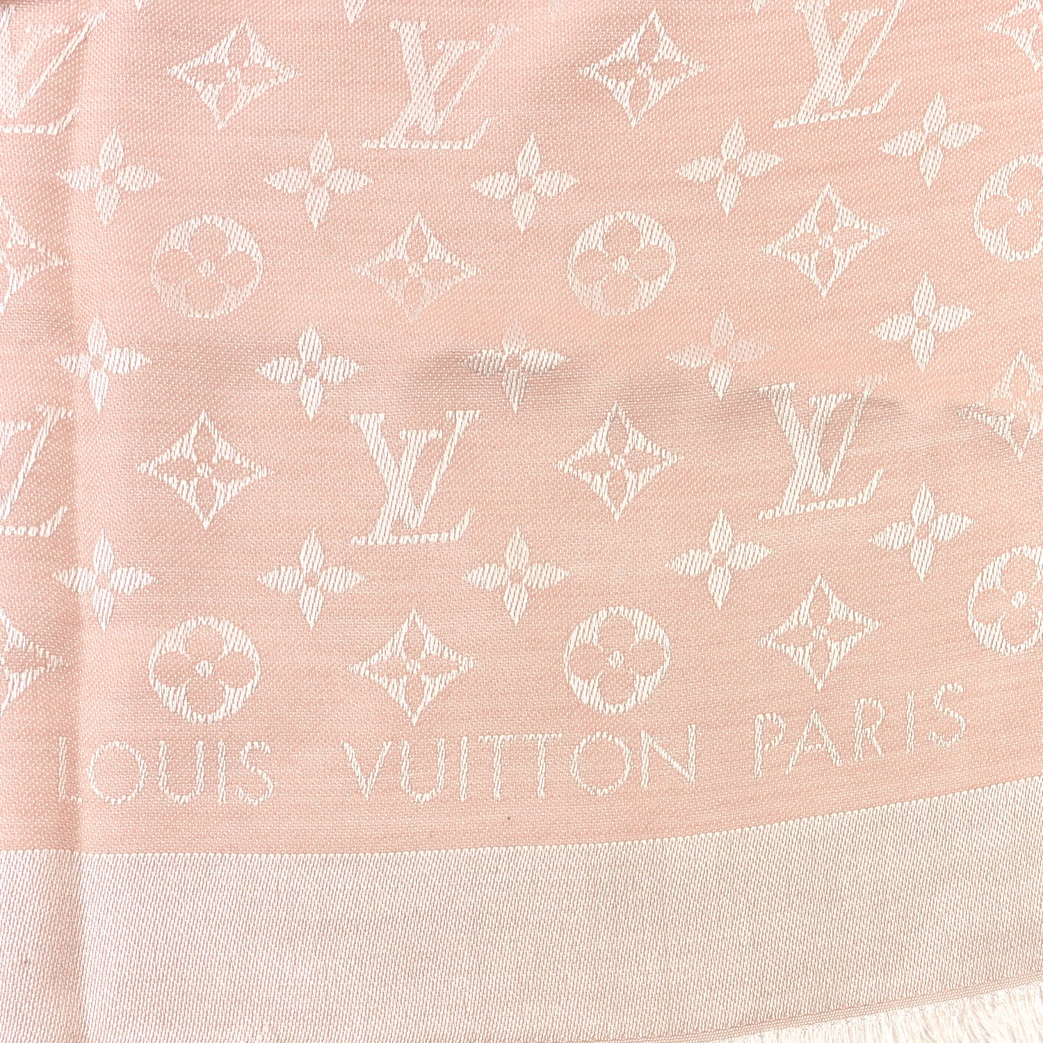 Louis Vuitton Silk Wool Monogram Denim Shawl Rose 2 of 3