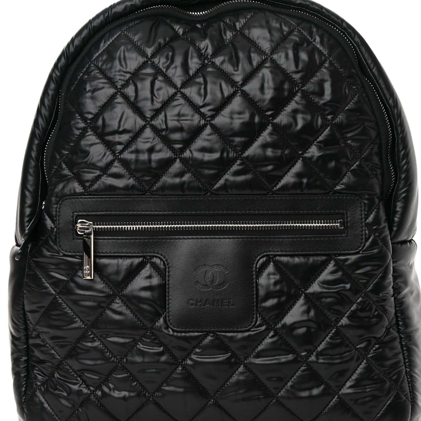 Nylon Quilted Coco Cocoon Backpack Black