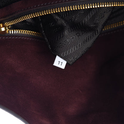 Prada Scamosciato Suede Foldover Pushlock Chain Satchel Prugna 11 of 18
