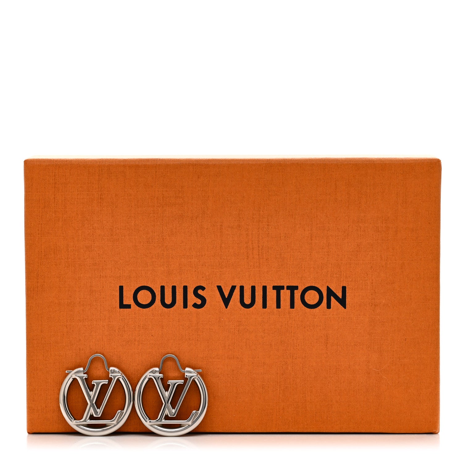 Louis Vuitton Palladium Small Louise Hoop Earrings Silver 5 of 5