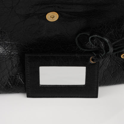 Balenciaga Agneau Classic Hardware Envelope Strap Clutch Black 9 of 11