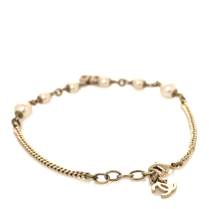 Chanel Pearl CC Chain Anklet Gold Pearly White 7 of 8