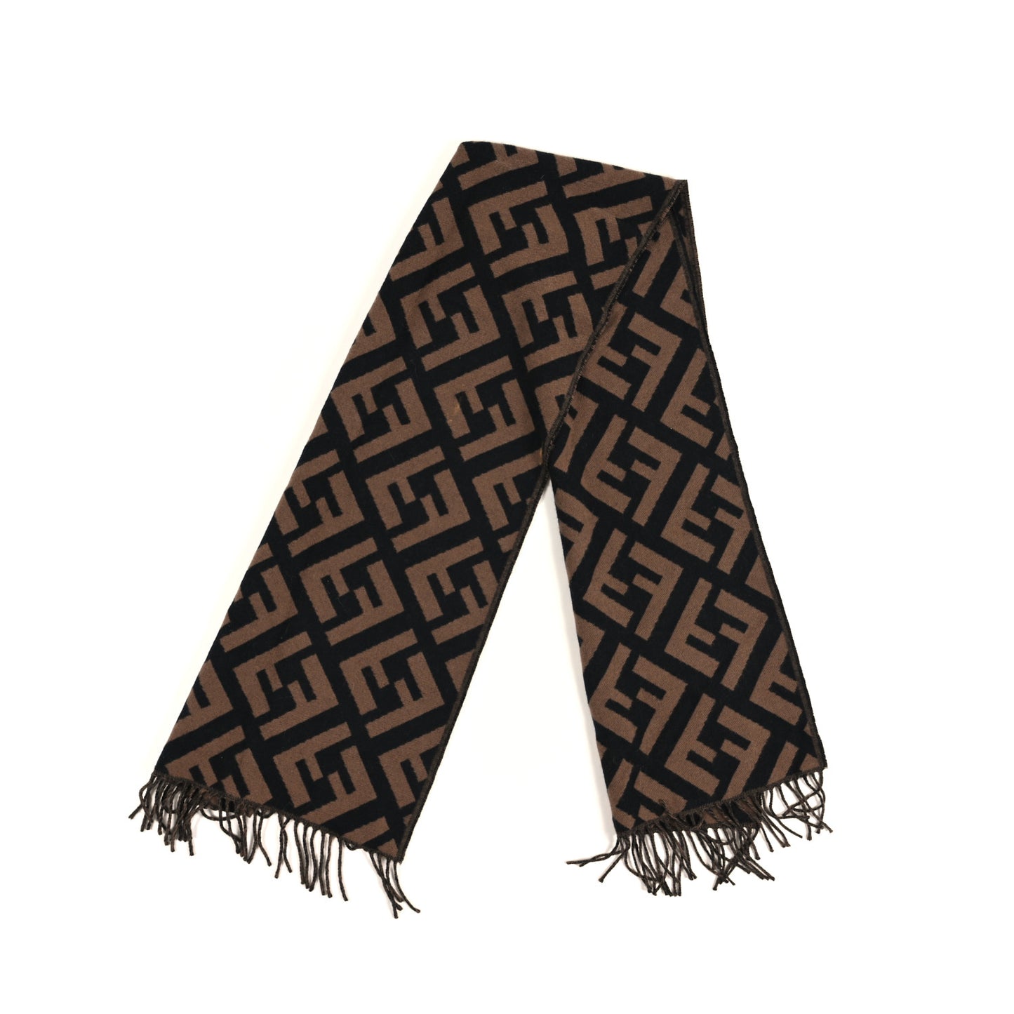 Wool FF Scarf Brown Black