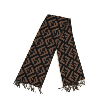 Fendi Wool FF Scarf Brown Black 2 of 3