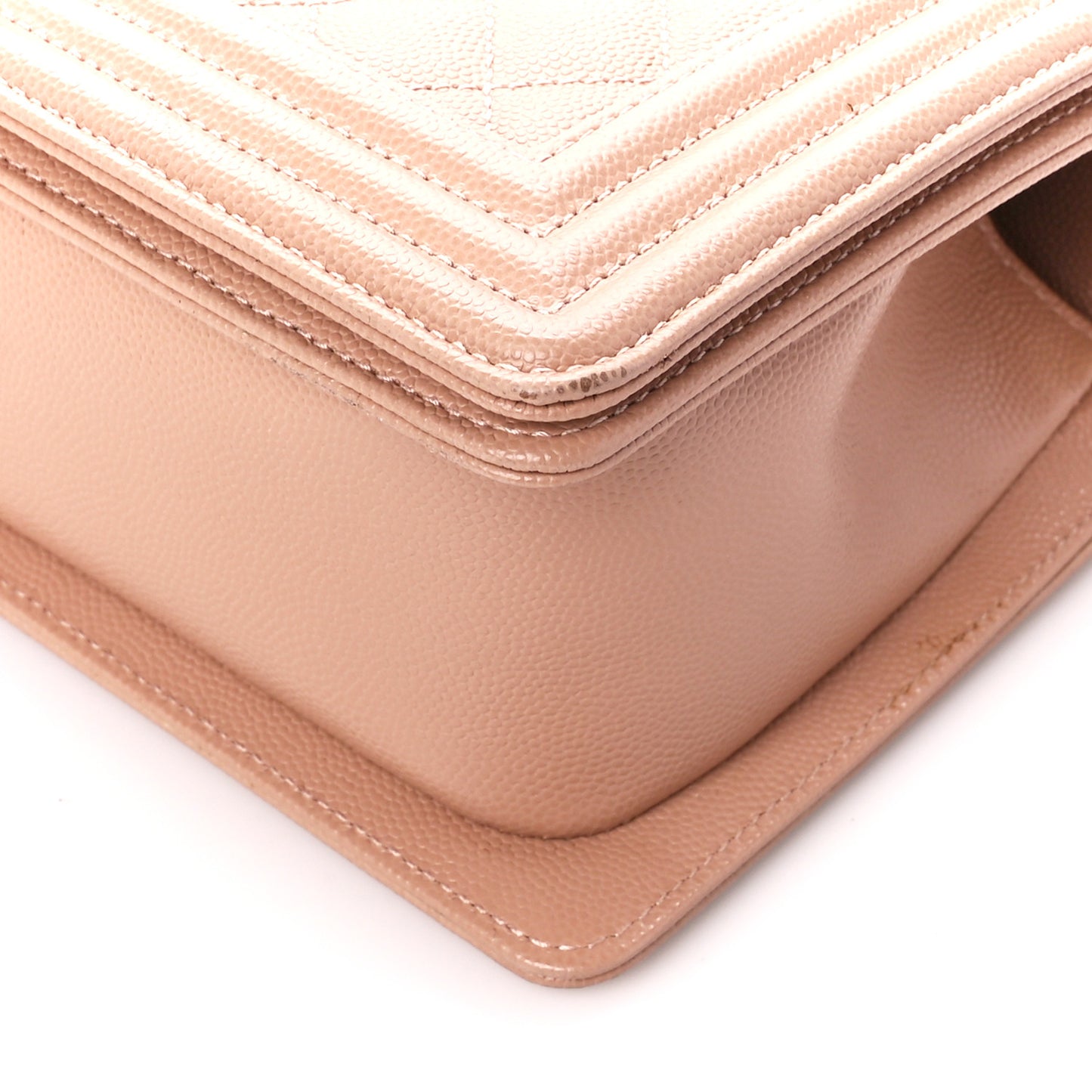 Caviar Quilted Medium Boy Flap Beige