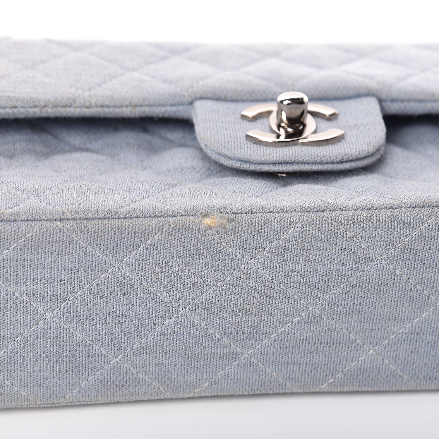 Chanel Jersey Quilted Small Double Flap Blue 15 of 20