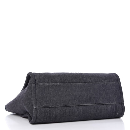 Chanel Denim Small Deauville Tote Dark Blue 4 of 10