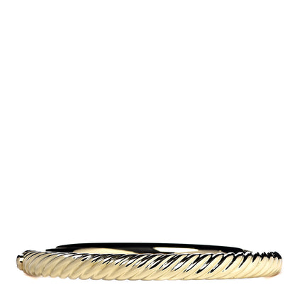 David Yurman 18K Yellow Gold 7mm Cable Hinged Bangle Bracelet 1 of 5