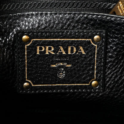Prada Vitello Daino Shopping Satchel Black 6 of 10