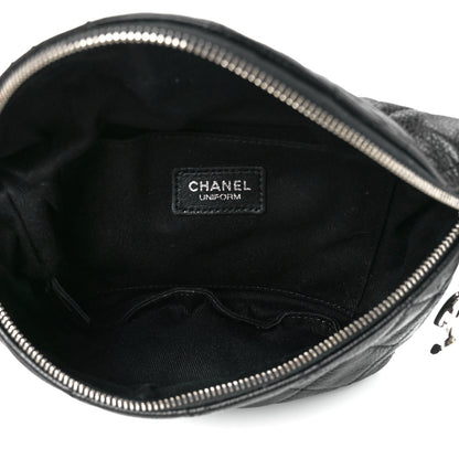 Chanel Grained Calfskin Quilted Waist Belt Bag Black 5 of 12