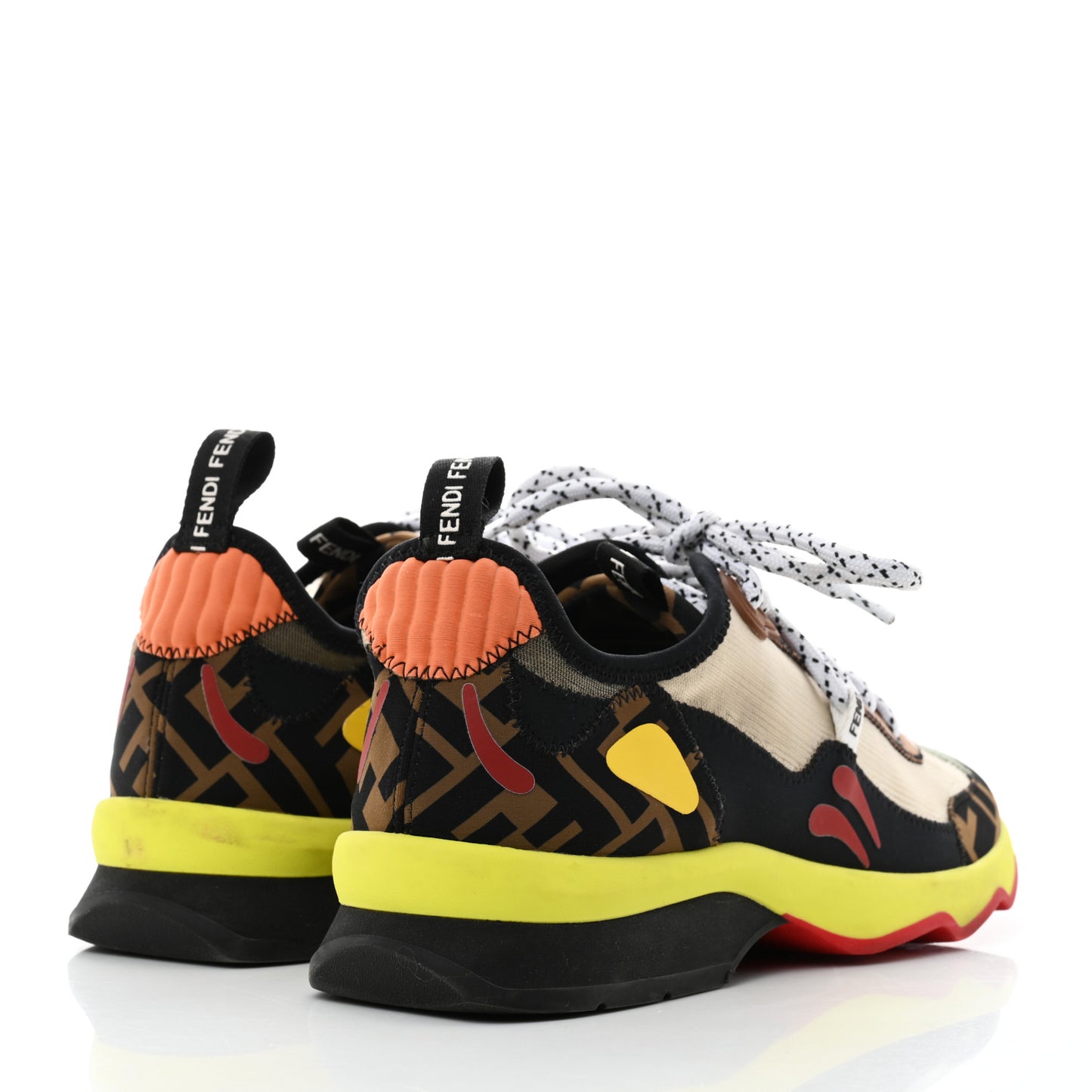 Technical Mesh Lycra FFreedom Patchwork Sneakers 38 Nude Tobacco Black