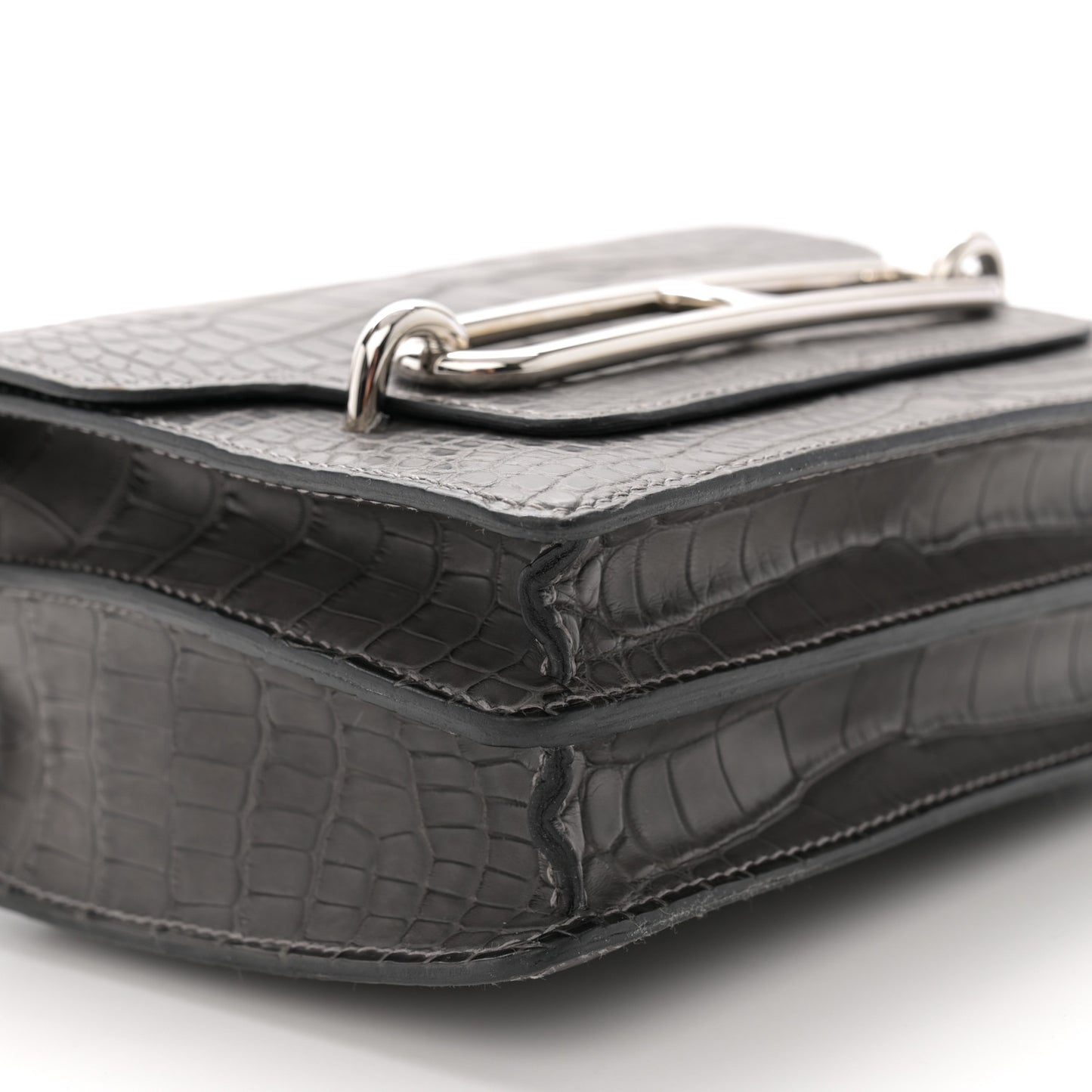 Matte Alligator Mini Sac Roulis Graphite