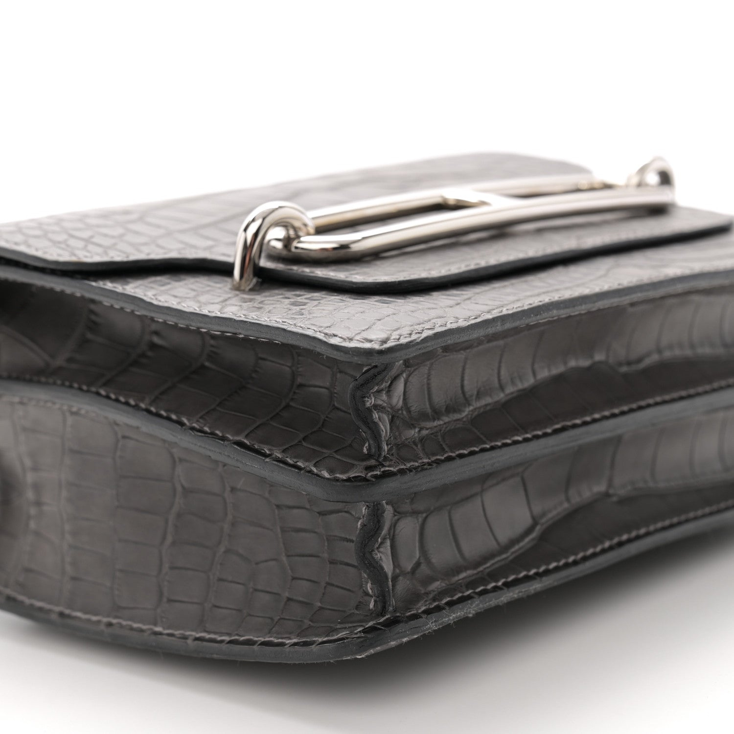 Hermes Matte Alligator Mini Sac Roulis Graphite 9 of 10