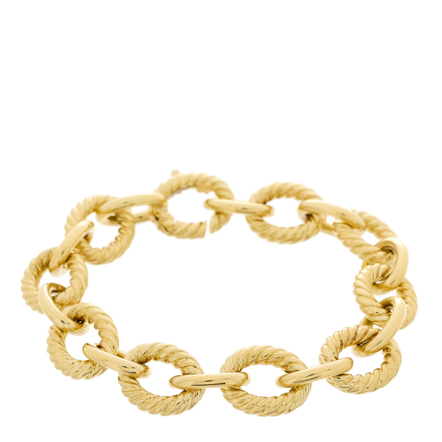 18K Yellow Gold 12mm Large Oval Link Bracelet