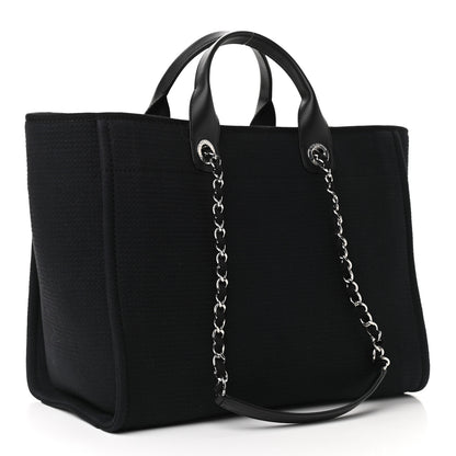 Chanel Mixed Fibers Medium Deauville Tote Black 3 of 9