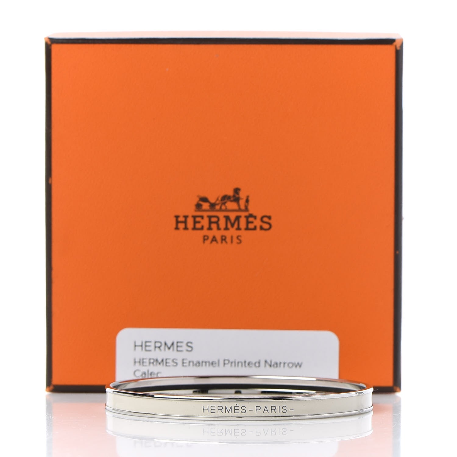 Hermes Enamel Printed Extra Narrow Bracelet 65 Pannacotta 6 of 6