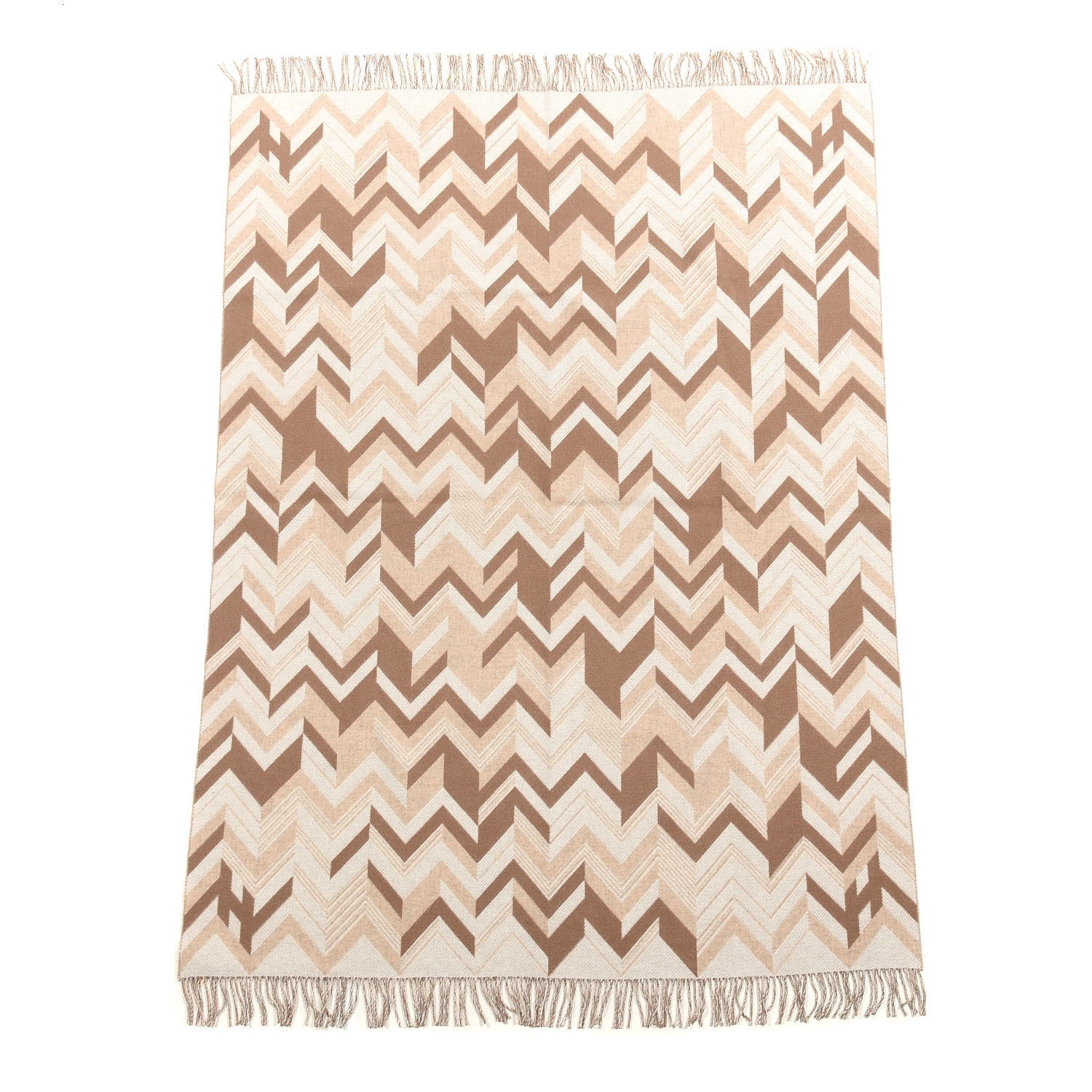 Hermes Wool Cashmere Chevrons Camo Blanket Ficelle 1 of 3