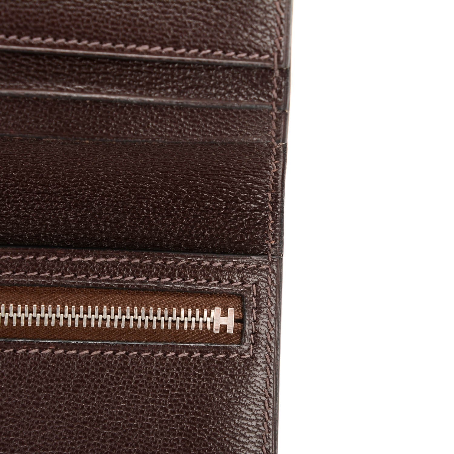 Hermes Matte Niloticus Crocodile Bearn Wallet Chocolate 8 of 9