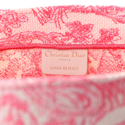 Christian Dior Canvas Embroidered Medium Dioriviera Toile De Jouy Book Tote Peony Pink 6 of 9