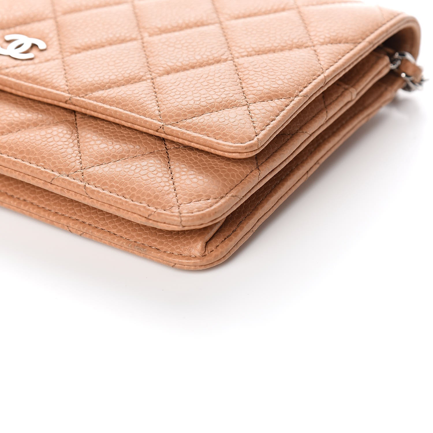 Chanel Caviar Quilted Wallet On Chain WOC Beige 10 of 12