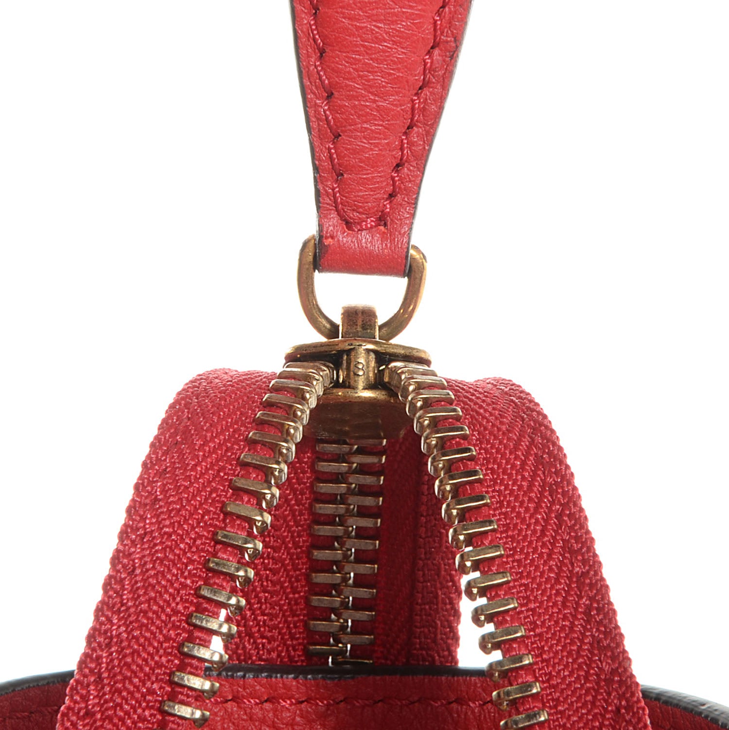 Celine Drummed Calfskin Mini Luggage Vermillion 8 of 9