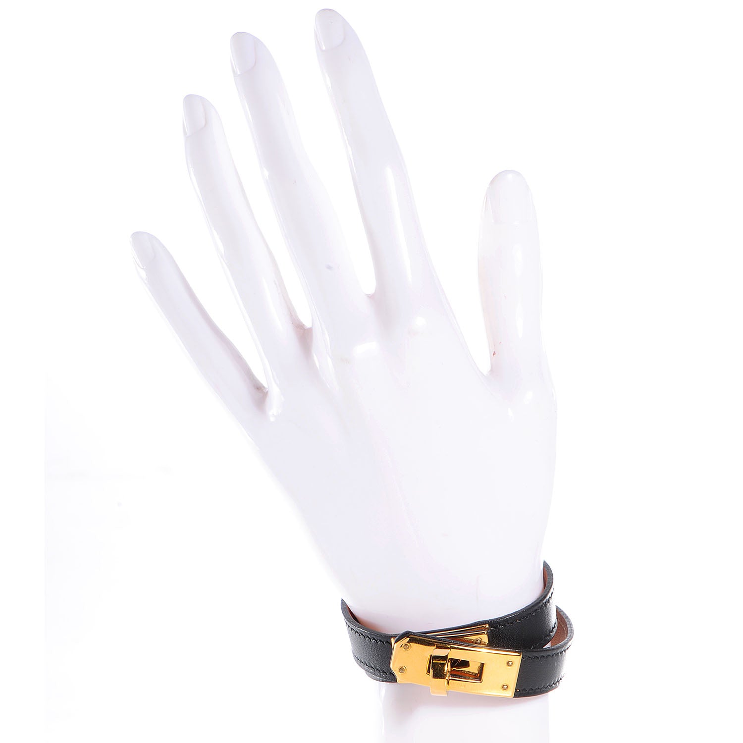 Hermes Chamonix Kelly Double Tour Bracelet M Black 2 of 7