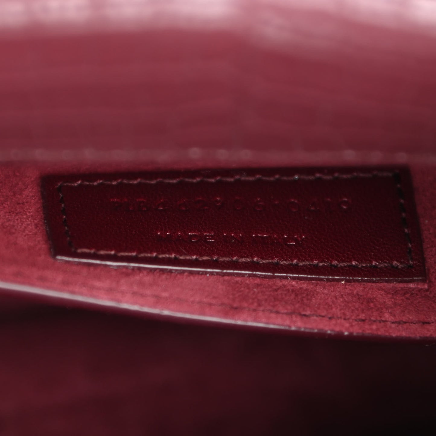 Calfskin Crocodile Embossed Medium Monogram Sunset Rouge Legion