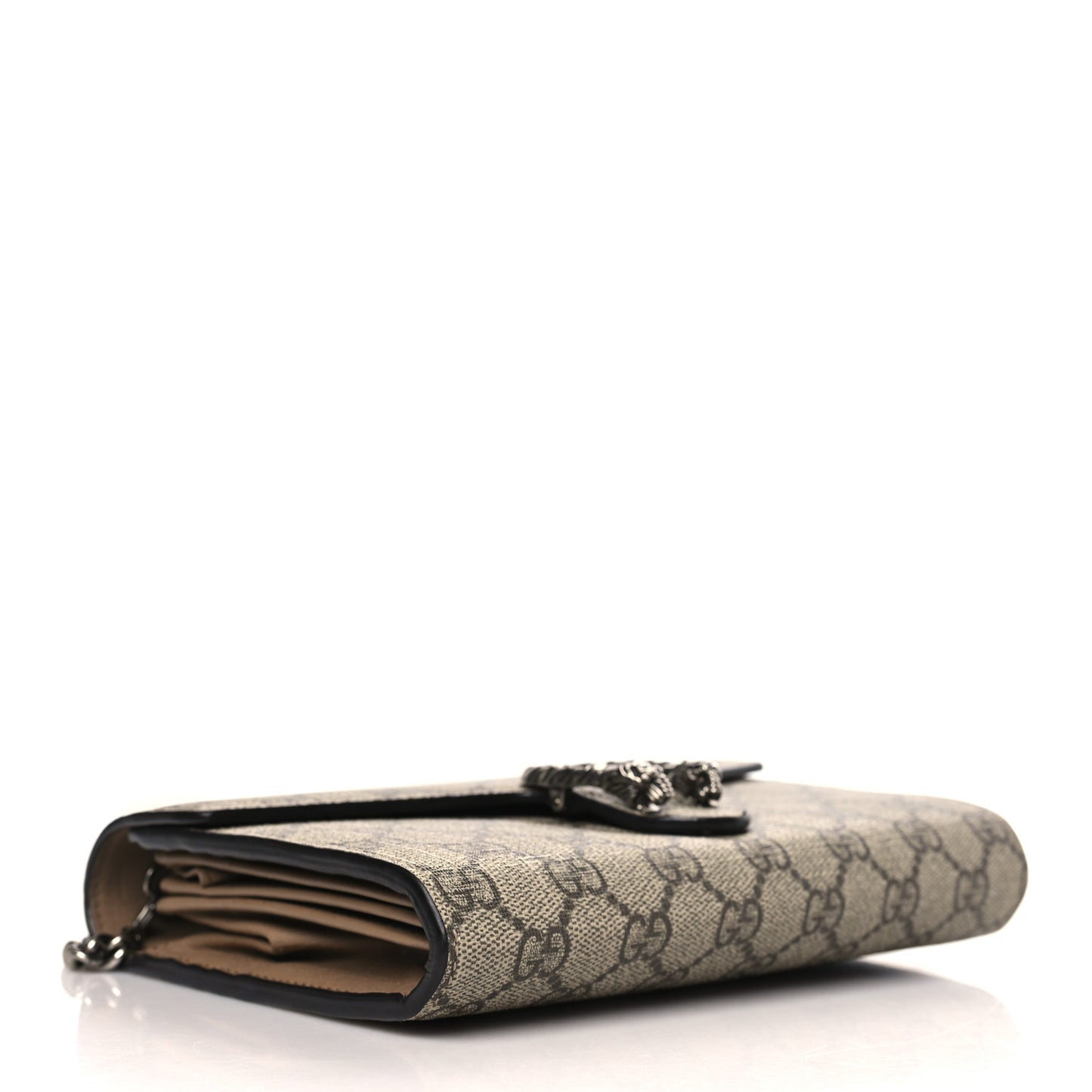 GG Supreme Monogram Mini Dionysus Chain Wallet Beige Taupe
