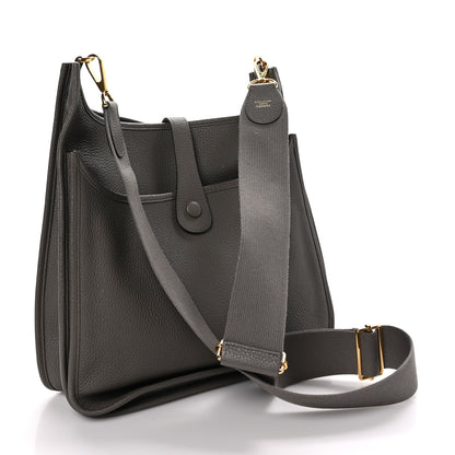 Hermes Taurillon Clemence Evelyne III GM Etain 3 of 10