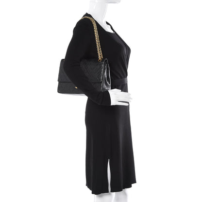 Chanel Lambskin Quilted Medium Double Flap Bijoux Chain Black 2 of 10