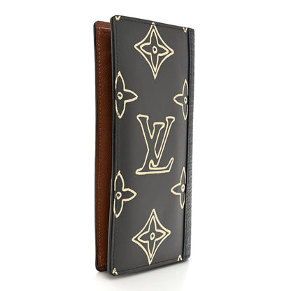Louis Vuitton Monogram Eclipse Patchwork Portefeuille Brazza Wallet 3 of 7