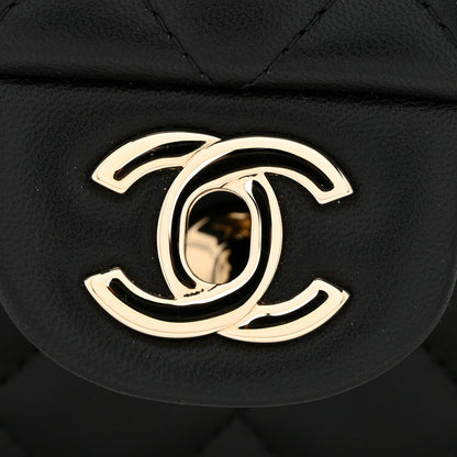 Chanel Lambskin Quilted Mini Rectangular Flap Black 12 of 13