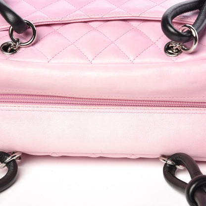 Chanel Calfskin Quilted Large Cambon Bowler Pink Black 9 of 13