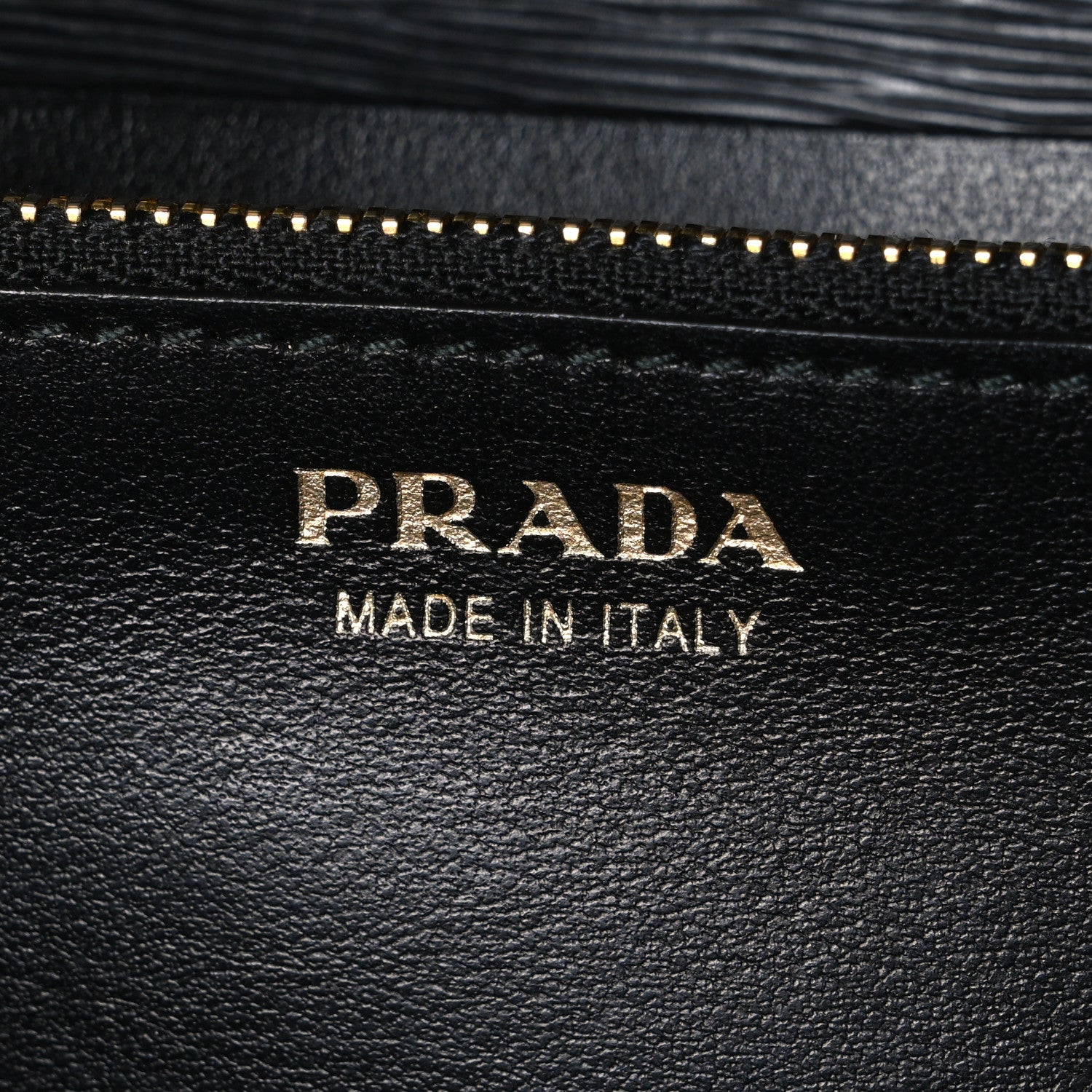 Prada Saffiano Metal Oro Chain Wallet Black 5 of 9