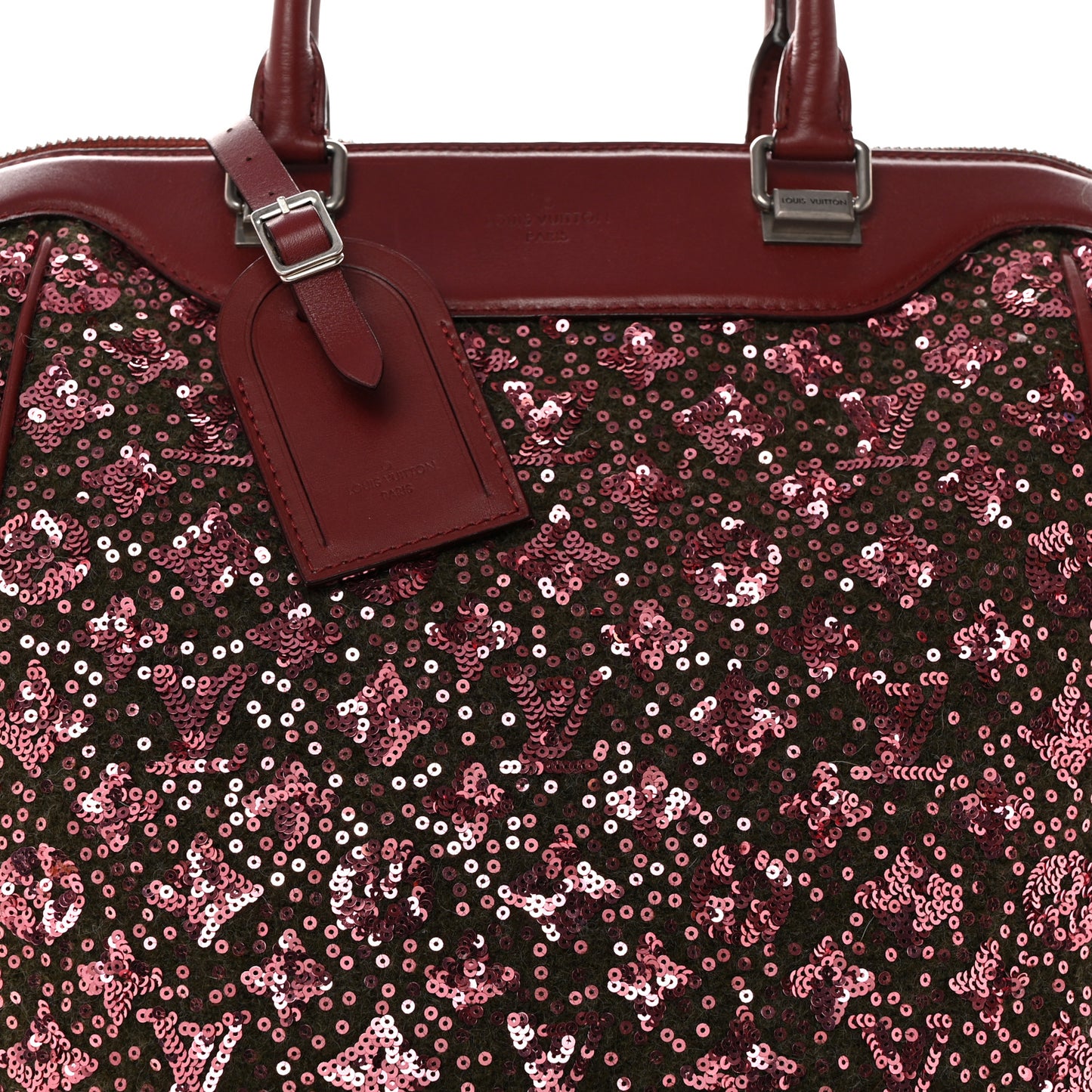 Sequin Monogram Sunshine Express North South Burgundy