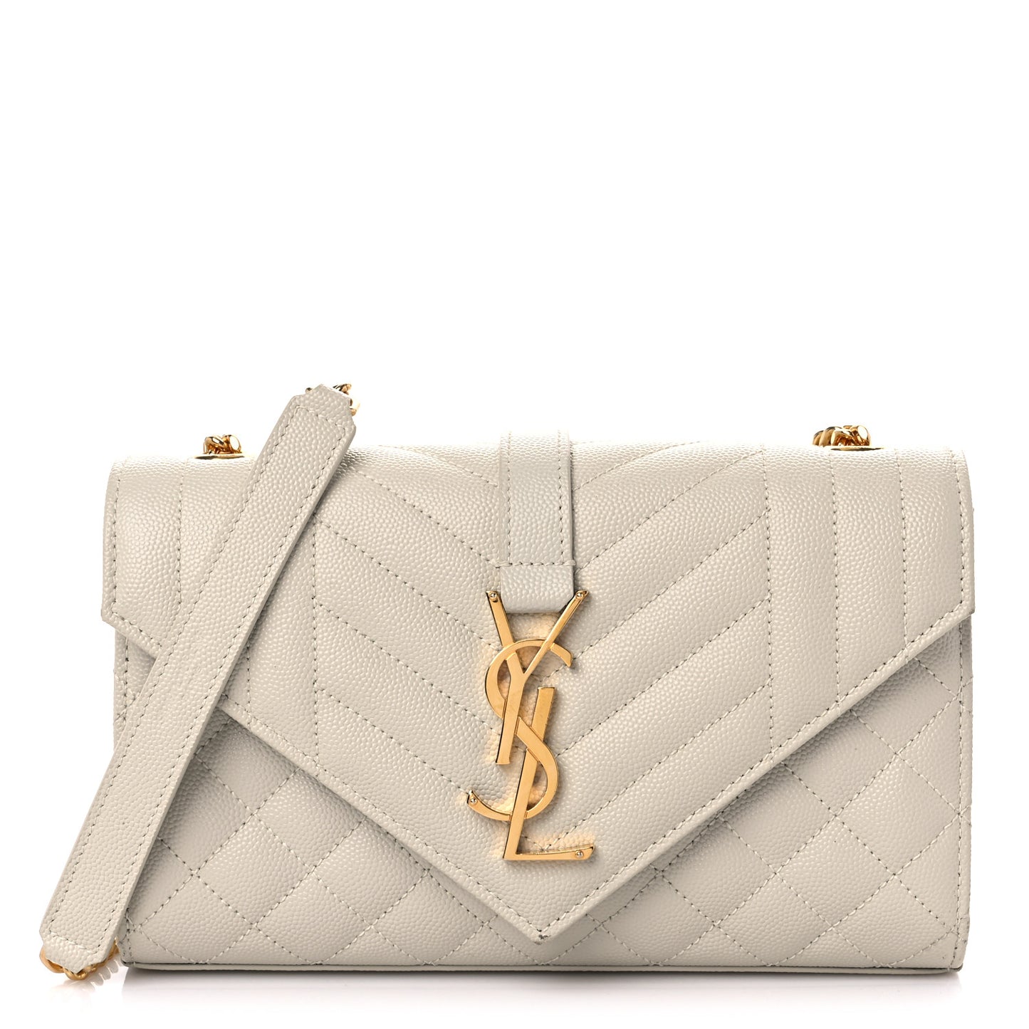 Grain De Poudre Textured Mixed Matelasse Triquilt Small Monogram Satchel Crema Soft