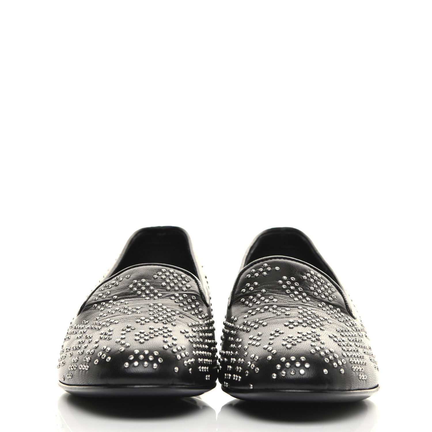 Saint Laurent Nappa Embroidered Baby Cat Smoking Slipper Flat Loafers 35 Black 2 of 9