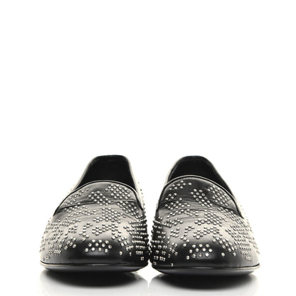 Saint Laurent Nappa Embroidered Baby Cat Smoking Slipper Flat Loafers 35 Black 2 of 9